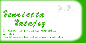 henrietta matajsz business card